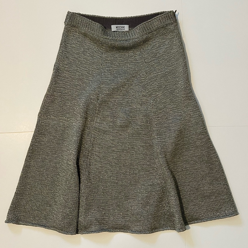 MOSCHINO Cheap and Chic Vintage Knit MIDI Skirt in Gray size 4